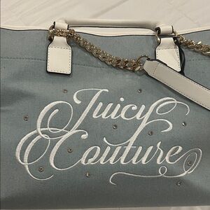 Juicy Couture Gray and White Tote Bag